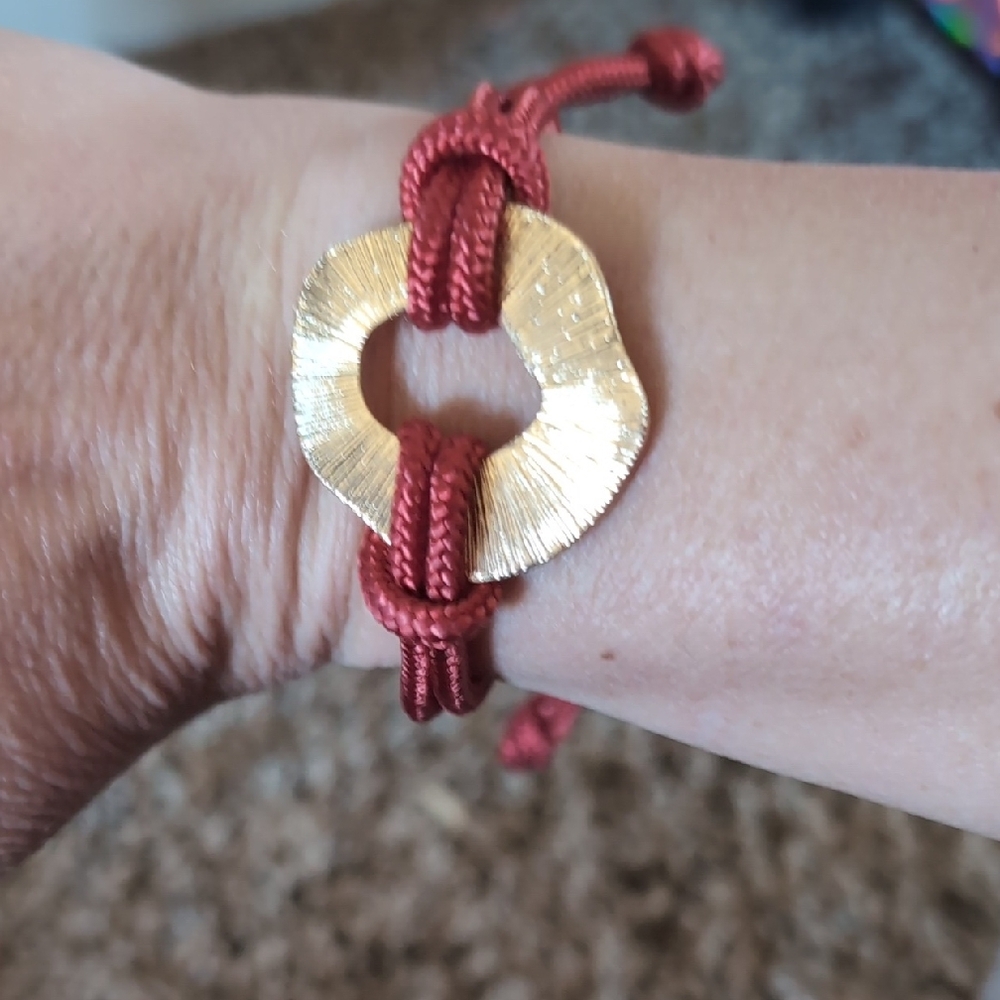 Gold and Red Women's Bracelet